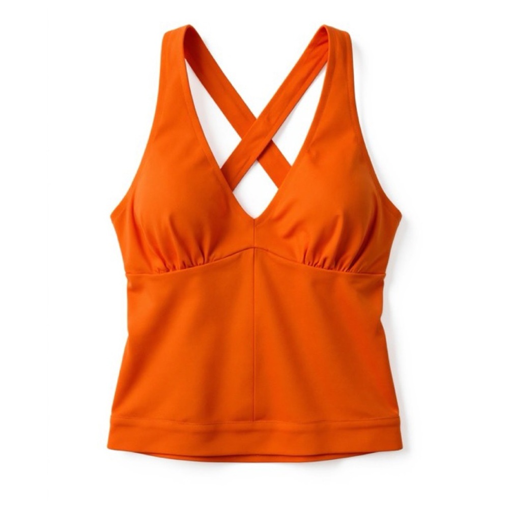 VTG Evolution Alma orange tank top with criss cross back detail